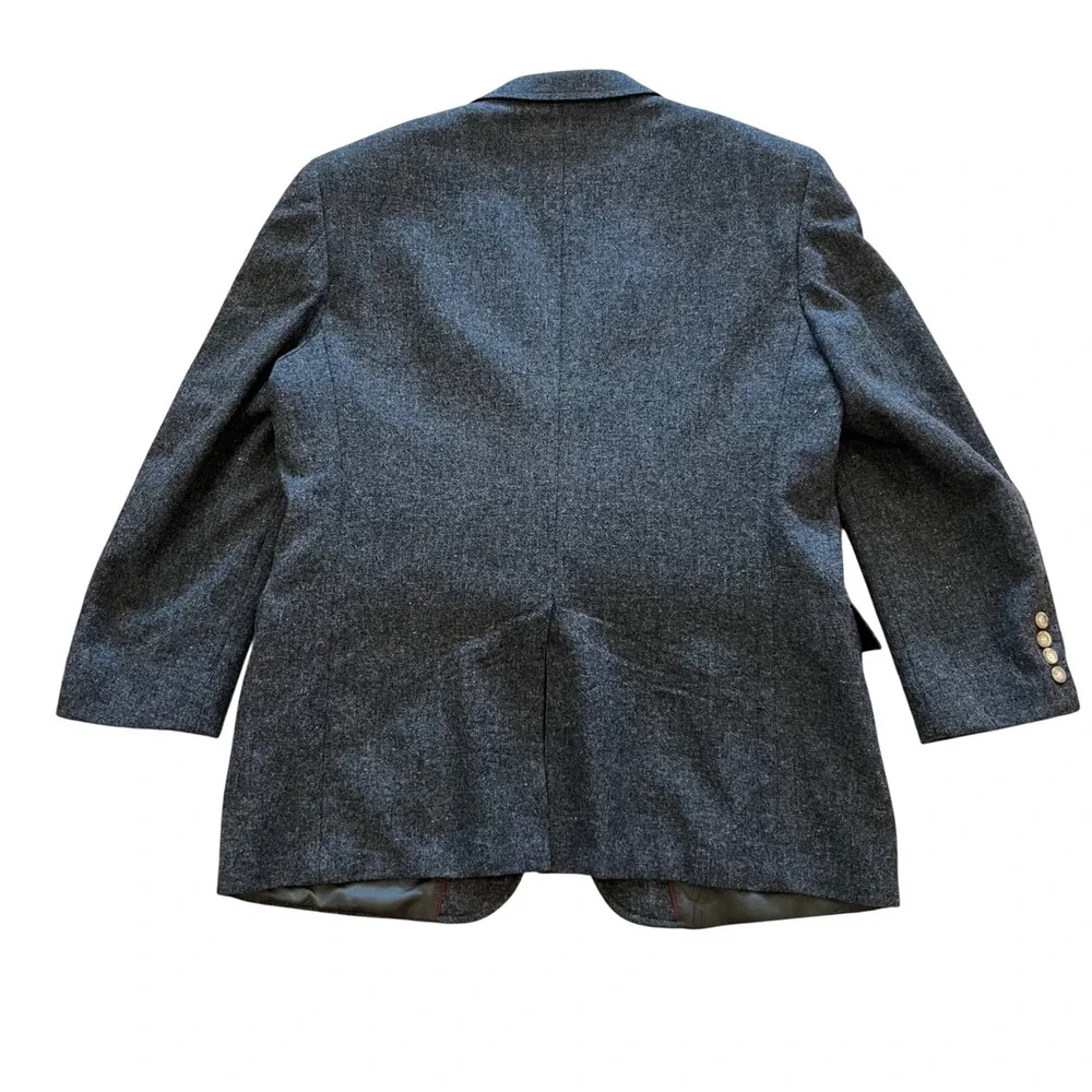 Evan-Picone Mens Gray 100% Pure Wool Tweed Blazer Sport Coat Made in USA 44-46